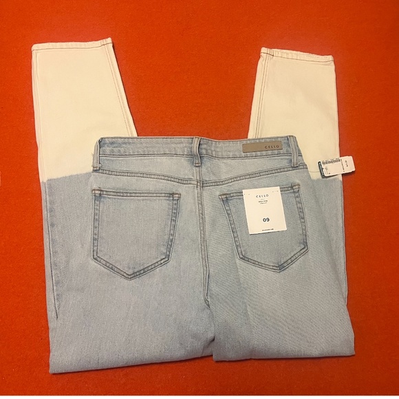 Cello (sold by Simons) light denim and white dip-dyed straight jeans NWT - Picture 9 of 9